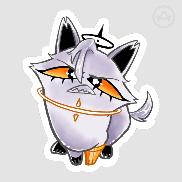 Cat Lute Sticker