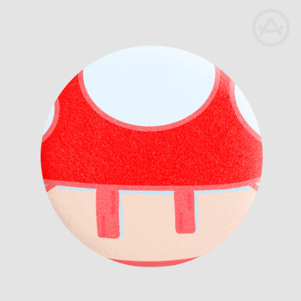 Mario Mushroom Plush Badge