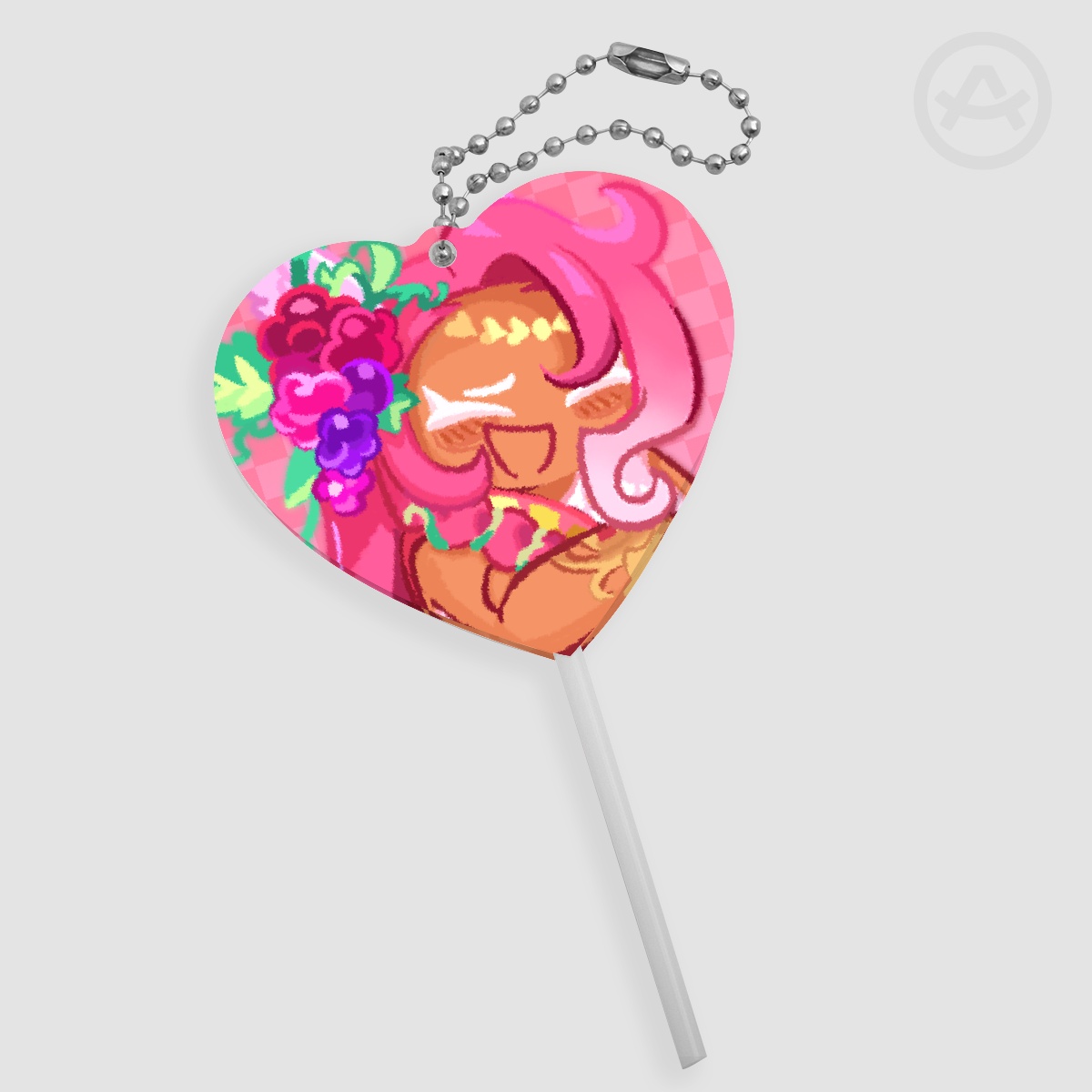 Hollyberry Cookie Heart Lollipop Keychain