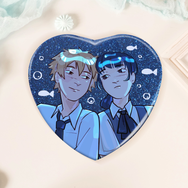 Asaden Heart Shape Holographic Badge