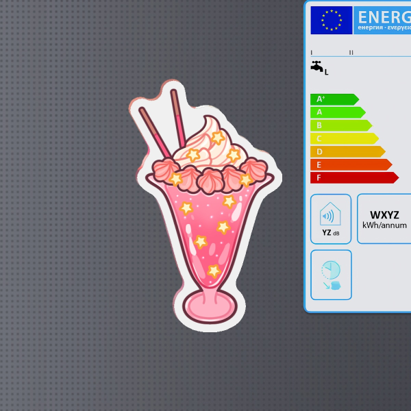 Pink Star Milkshake Shaped Fridge Magnet - 1.96""(50mm)