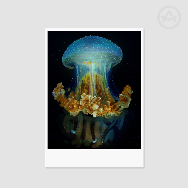 Jellyfish Polaroid Art Print