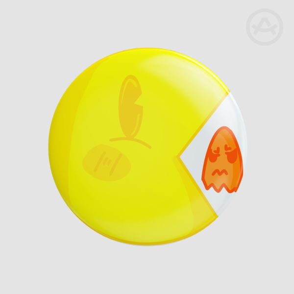 Pac-Man Round Badge