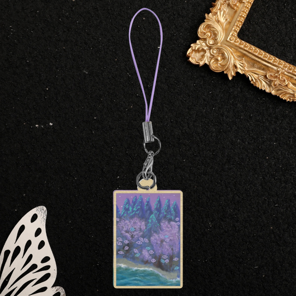 Mini Painting Wood Keychain