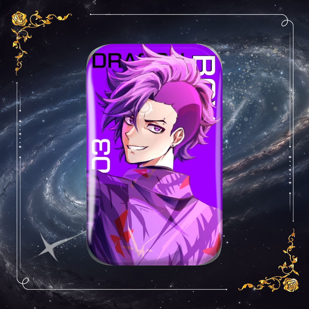 Dragon Boy Holographic Rectangular Badge
