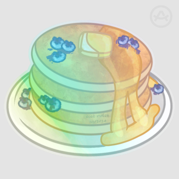 Blueberry Pancakes Holographic Sticker