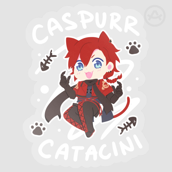 Caspurr clear PET Vinyl Die Cut Sticker