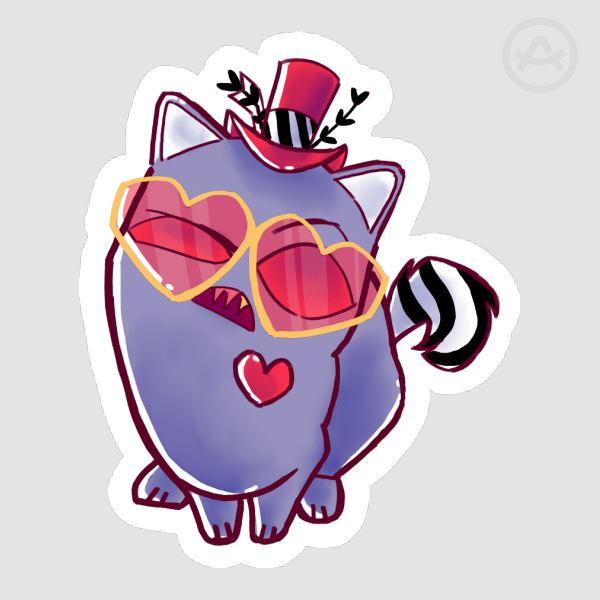 Cat Valentino Sticker