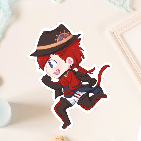 Running Caspurr Die Cut Sticker