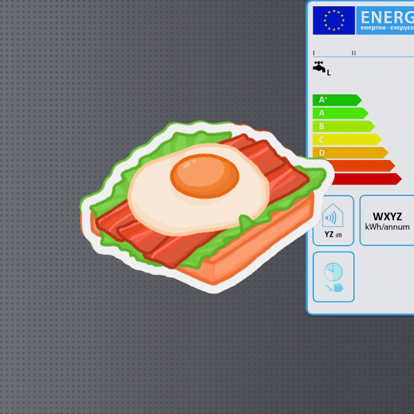 Bacon + Egg Toast Shaped Fridge Magnet - 1.96""(50mm)