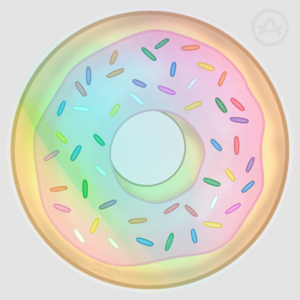 Pink Sprinkle Donut Holographic Sticker