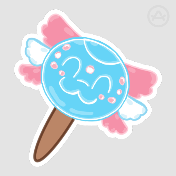 Popsicle axolotl trans Pride Sticker