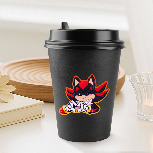 Shadow The Hedgehog Heart Holo Colored Edge Die Cut Sticker