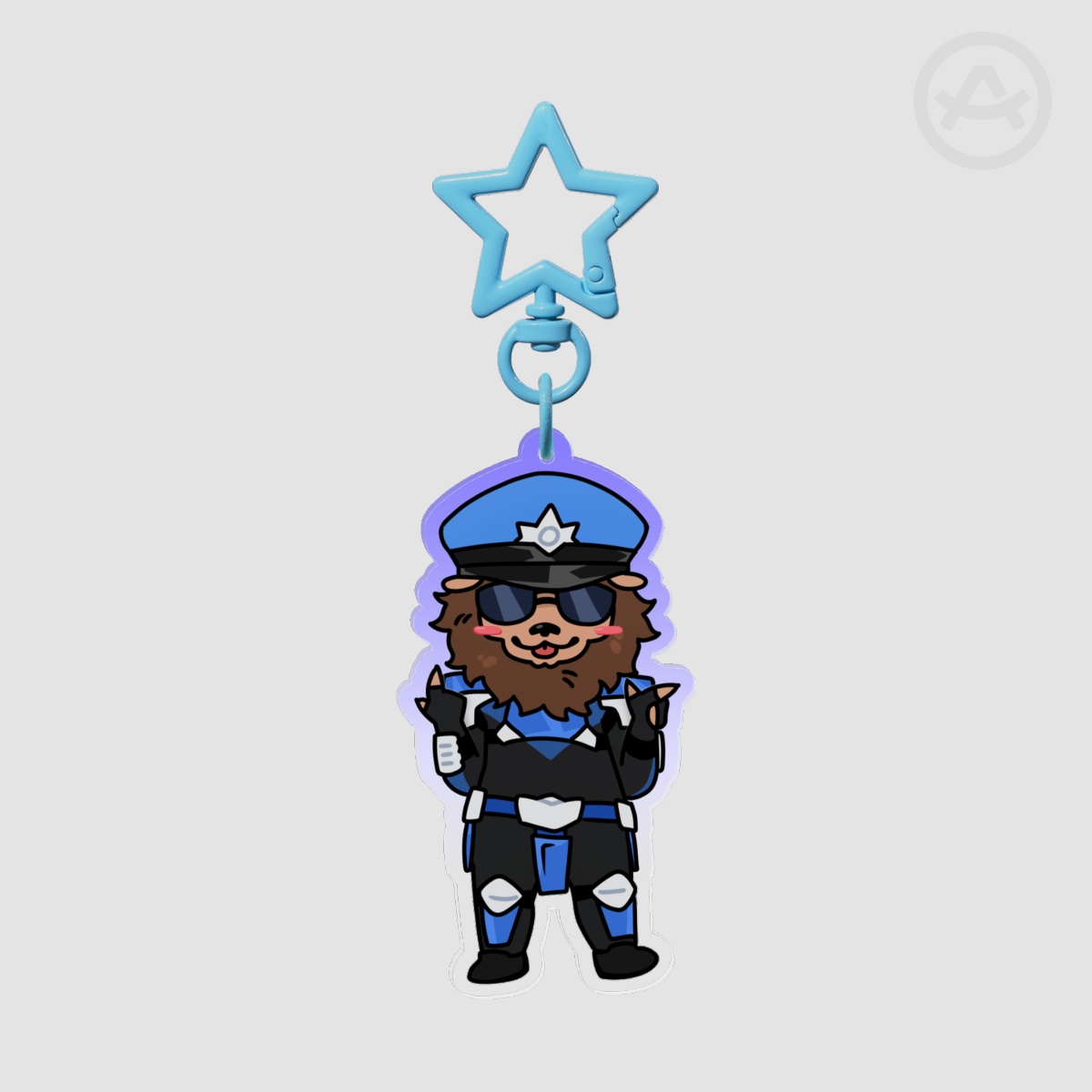 Commander Meouch (TWRP) | Acrylic Keychain (Blue Gradient Edge)