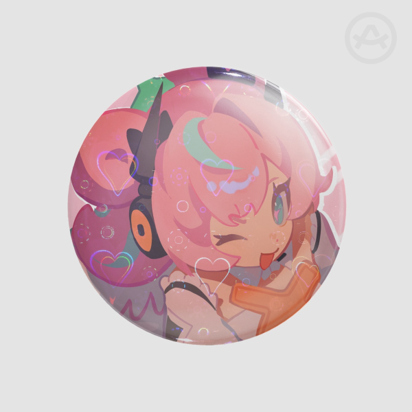 Aria | Zenless Zone Zero | Button Pin (Holo Heart Firework)