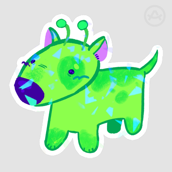 Alien Dog Sticker