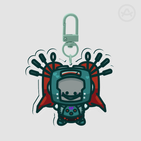 Nickel Pebble Keychain