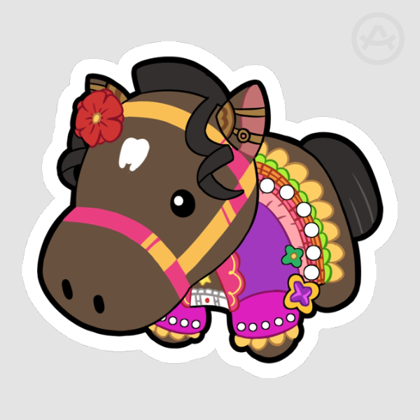 Marvleous Sunday Horse Plushie Sticker
