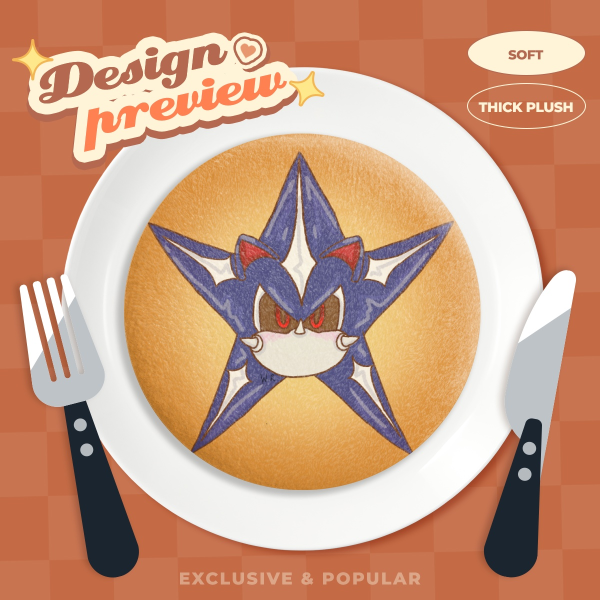 Neo Metal Sonic Plush Pancake/Biscut Badge/button pin