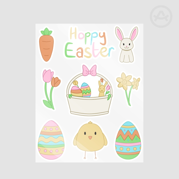 Easter Coated Paper Stickers Sheet