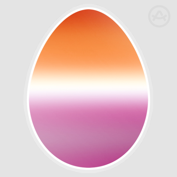 Lesbian Flag Egg Vinyl Sticker