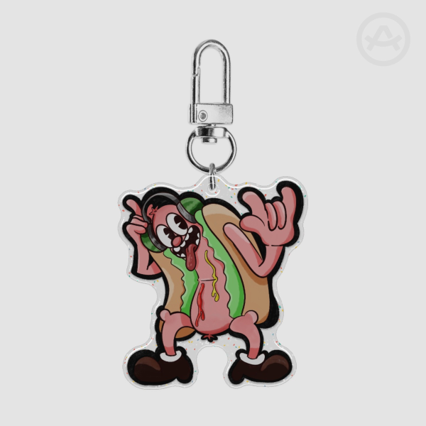 Hotdog Epoxy Keyring