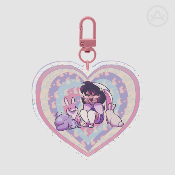 Bunny Rue Glitter Acrylic Keychain