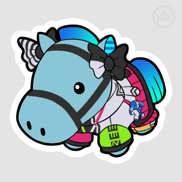 Twin Turbo Horse Plushie Sticker