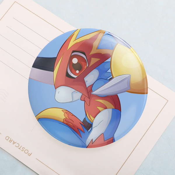 Flamedramon Round Badge (Button Pin)