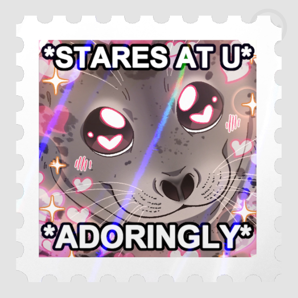 Seal Mood Stamp "Adore" Die Cut Sticker