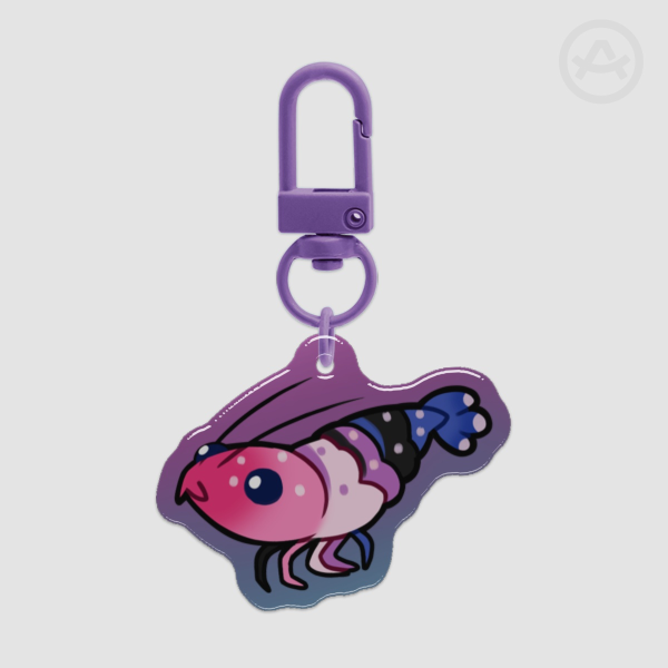 Genderfluid Shrimpride | Epoxy Clear Acrylic Keychains