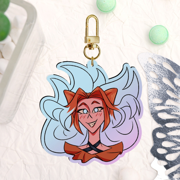 Azure Flamery Keychain (Rainbow acrylic)
