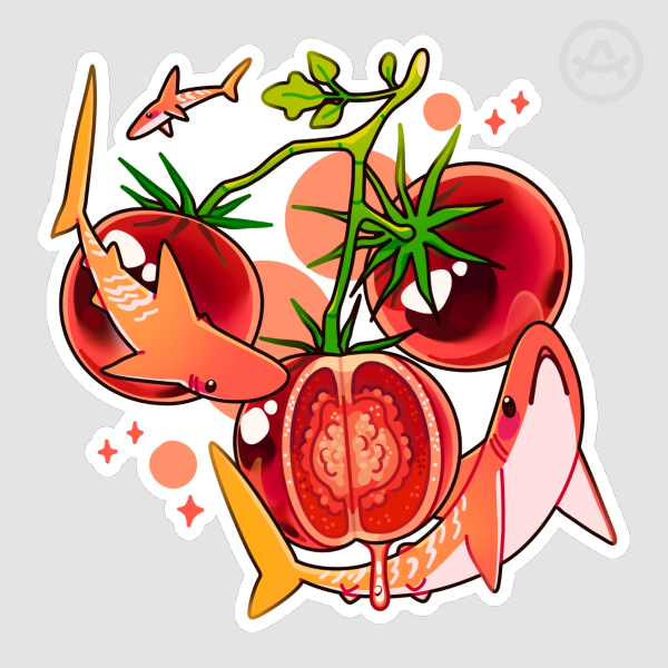 Tomato shark Sticker
