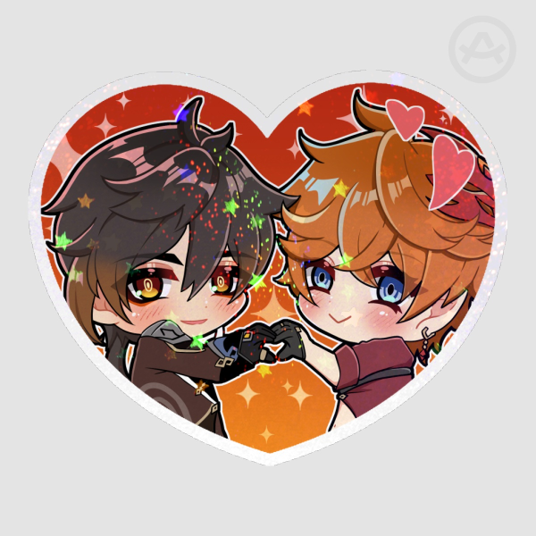 ZHONGCHI HEART GLITTER HOLO STICKER
