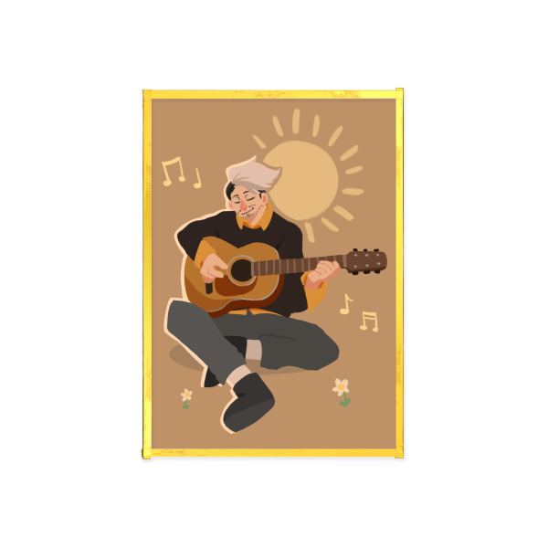 [Joel] Art Board with Gold-edged - 4.1"x5.83 "(105x148mm)