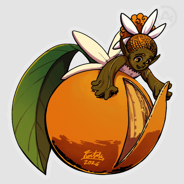 Orange Fairy Clear PET Vinyl Die-Cut Stickers
