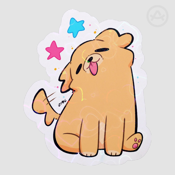 Stars Puppy Colored Edge Die Cut Stickers