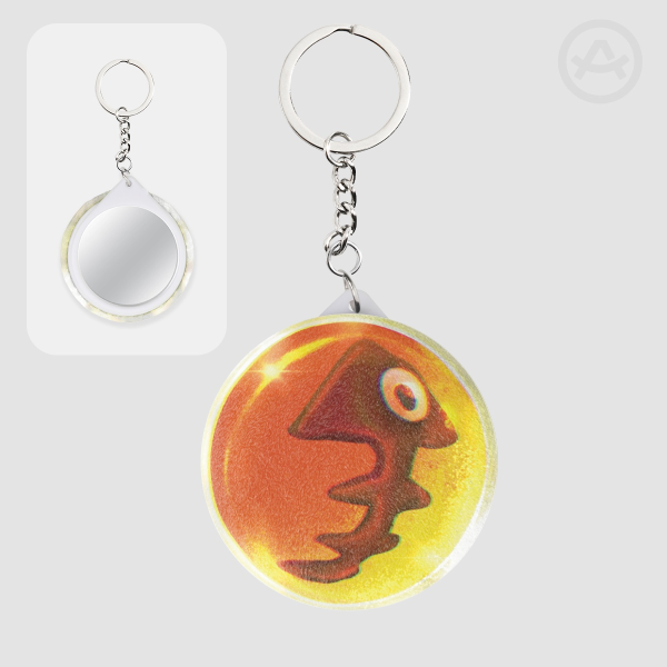 Golden Egg Plush Badge Mirror Keychain