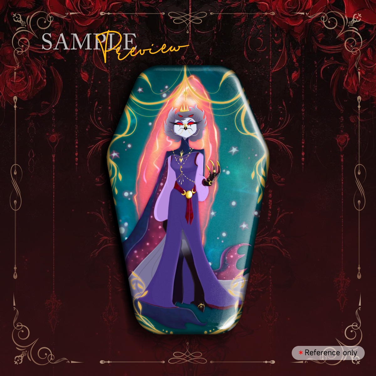 Princess Stolas Coffin Shape Holographic Badges