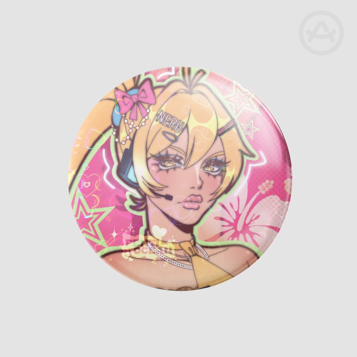 Gyaru Akita Neru | Holo Button Badge