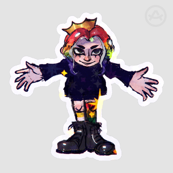 "you're welcome" octoling iris Die Cut Stickers