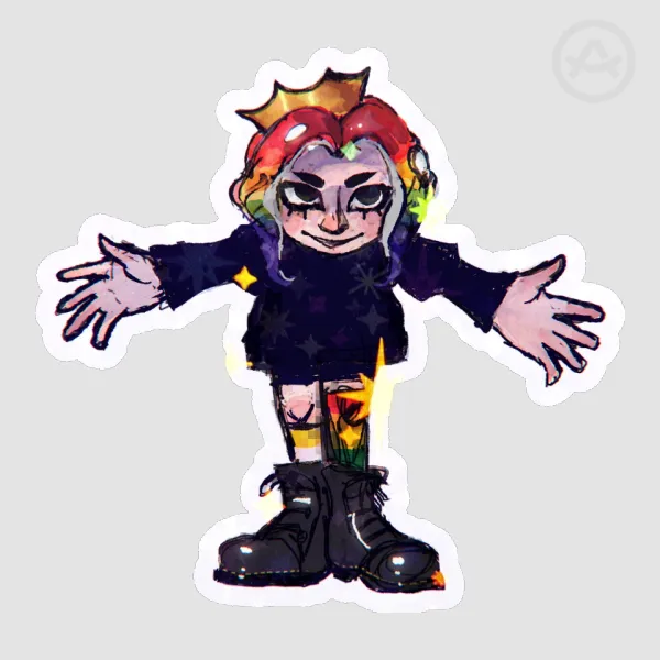 "you're welcome" octoling iris Die Cut Stickers