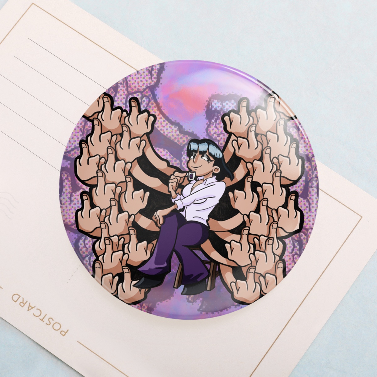 Nico Robin Middle Finger Badge
