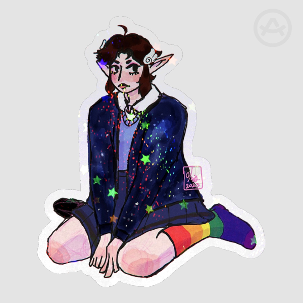 sitting iris Die Cut Stickers