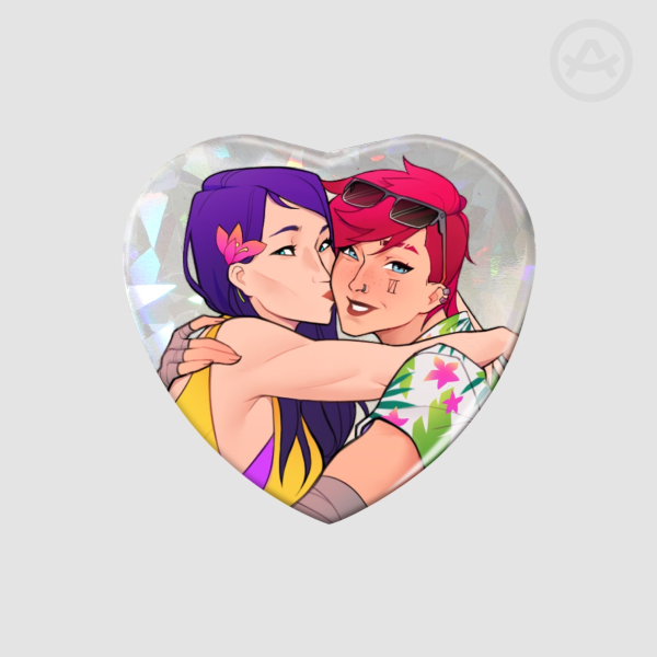 CaitVi Arcane - Heart Shape Holographic Badge