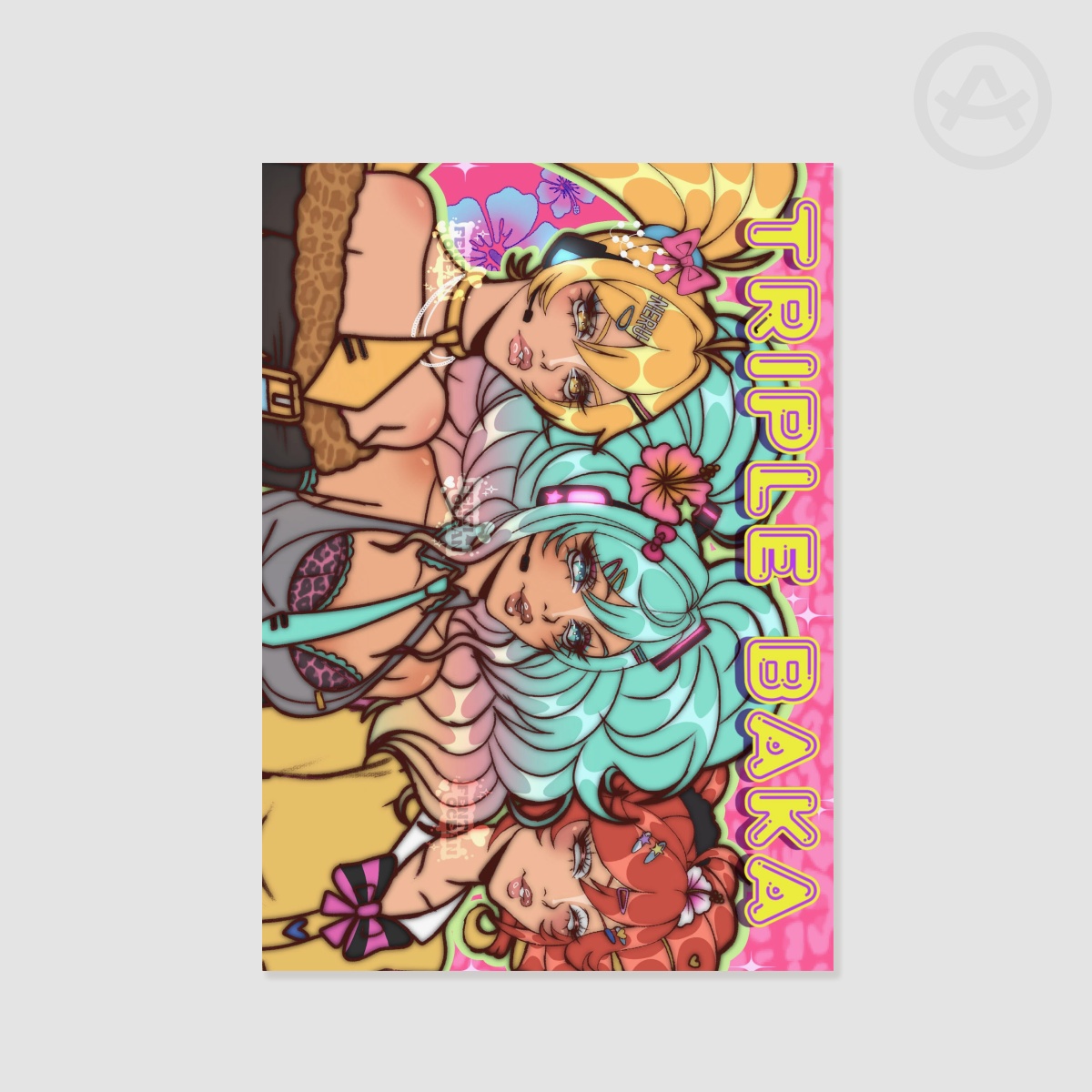 Gyaru Triple Baka - Miku, Neru, Teto | A5 Poster Print