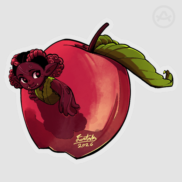 Apple Fairy Clear PET Vinyl Die Cut Stickers