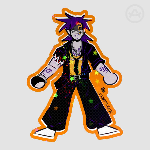 Mr Complex Ver. 2 Colored Edge Die Cut Sticker