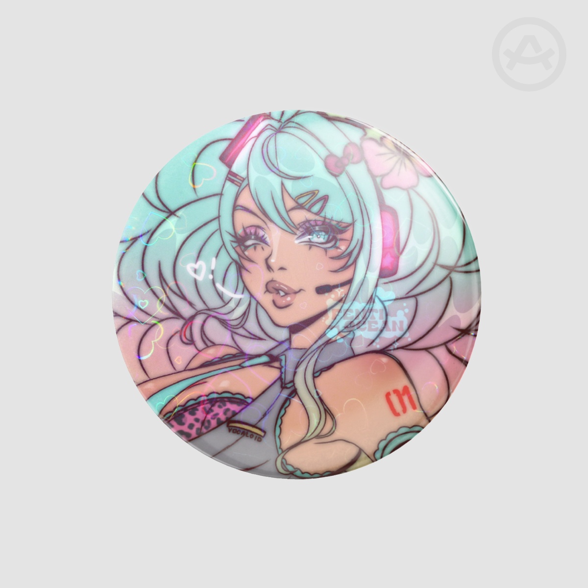 Gyaru Hatsune Miku | Holo Button Badge