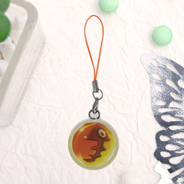 Golden Egg Epoxy Glitter Acrylic Phone Charm